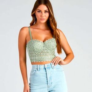 Windsor Bead It Embellished Lace Bustier size large